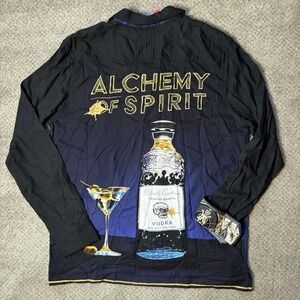 New Robert Graham Mens Medium Alchemy Vodka Buttondown Black / Navy Long Sleeve